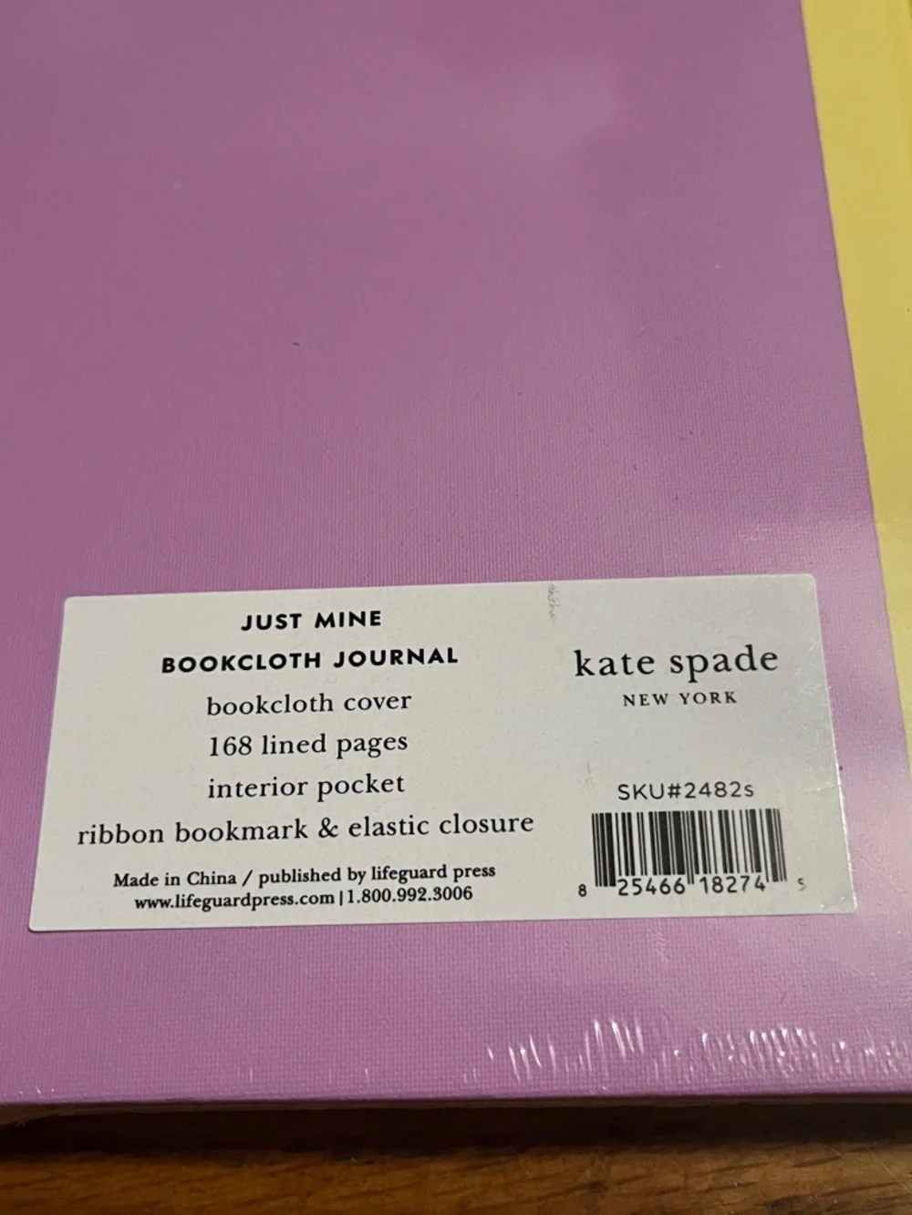 NWT Kate Spade Just Mine Bookcloth Monogrammed Journal with Ribbon Bookmark